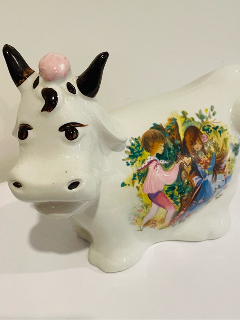 Ellgreave English Pottery “Rosie” Cow Bank with Stopper. Circa 1960.